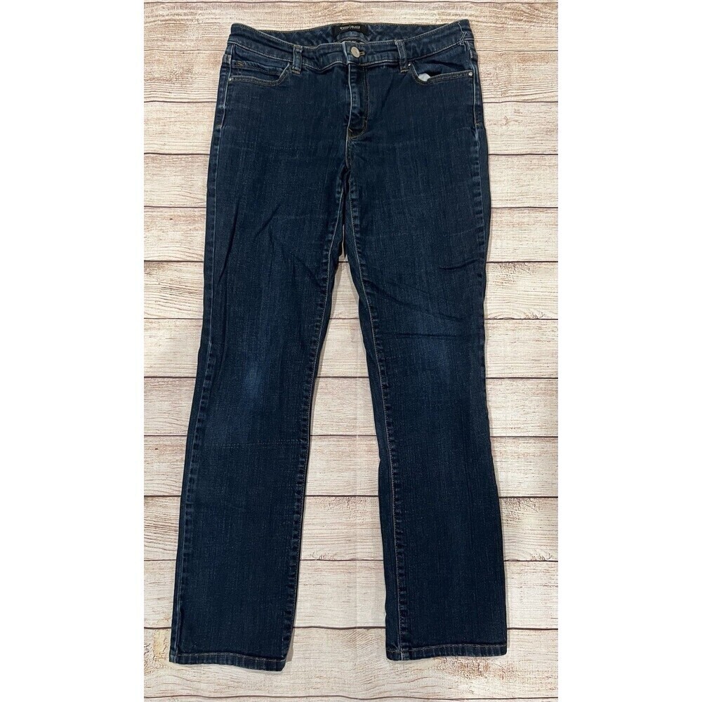 White House Black Market WHBM Blanc Blue Denim jeans size 8 short